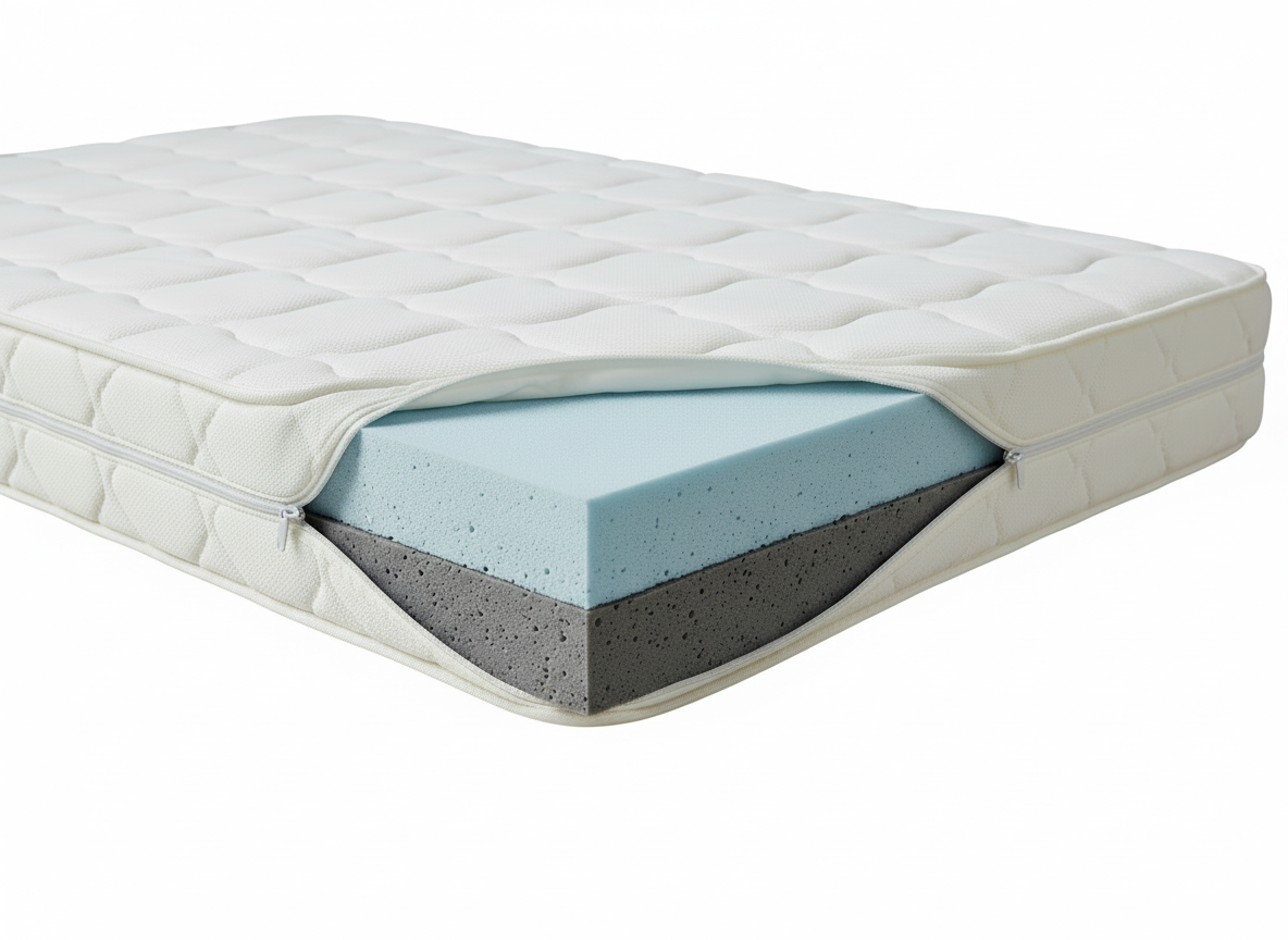 Kaltschaummatratze Zweischichtig - oben weicher Kaltschaum - unten fester Kaltschaum - Womido Tide