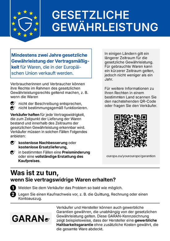 Gesetzliche Gewährleistung – Informationen zu den gesetzlichen Gewährleistungsrechten